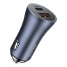 Автомобильная зарядка Baseus Golden Contactor Pro Dual Quick Charger Car Charger U+C 40W, Dark Gray