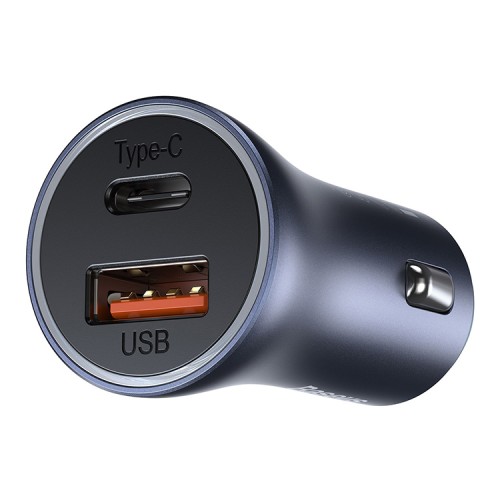 Автомобильная зарядка Baseus Golden Contactor Pro Dual Quick Charger Car Charger U+C 40W, Dark Gray