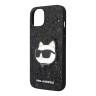 Чехол Lagerfeld Solid glitter NFT Choupette Hard для iPhone 14, черный