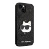Чехол Lagerfeld Solid glitter NFT Choupette Hard для iPhone 14, черный