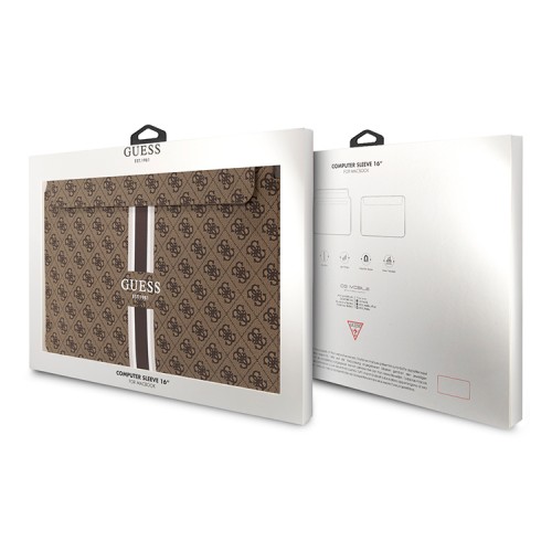 Чехол Guess Sleeve 4G Stripes для ноутбуков 16", коричневый