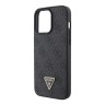 Guess для iPhone 15 Pro чехол PU 4G Triangle Diamond metal logo Hard Black