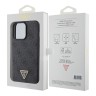 Guess для iPhone 15 Pro чехол PU 4G Triangle Diamond metal logo Hard Black