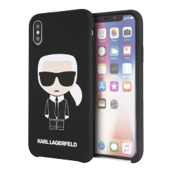 Чехол Karl Lagerfeld Liquid silicone Iconic Karl для iPhone X/XS, черный