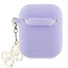 Guess для Airpods 1/2 чехол Liquid silicone with 4G Diamond charm Purple
