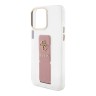 Guess для iPhone 15 Pro Max чехол GripStand PU Saffiano with 4G Big metal logo Hard Clear/Pink