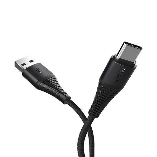 Rock Hi-Tensile USB-A/USB-type-C (2 метра), черный RCB0558-200BLK