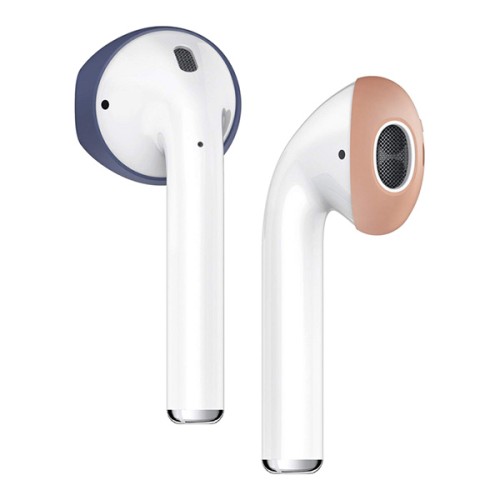 Накладки Elago Secure Fit для AirPods 1/2, синий/бежевый (2 пары)