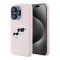 Karl Lagerfeld для iPhone 15 Pro чехол Liquid Silicone NFT Karl & Choupette Head Hard Pink (MagSafe)