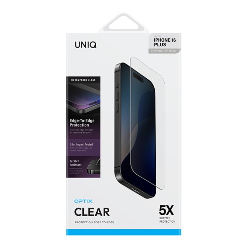 Uniq стекло для iPhone 16 Plus OPTIX Clear (+installer)