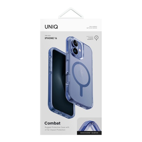 Uniq для iPhone 16 чехол Combat Pearl Blue (MagSafe)