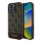 Guess для iPhone 16 Pro Max чехол PU кожа 4G Bottom stripe Metal logo Brown