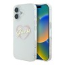 Guess для iPhone 16 чехол PC/TPU Heart Transparent