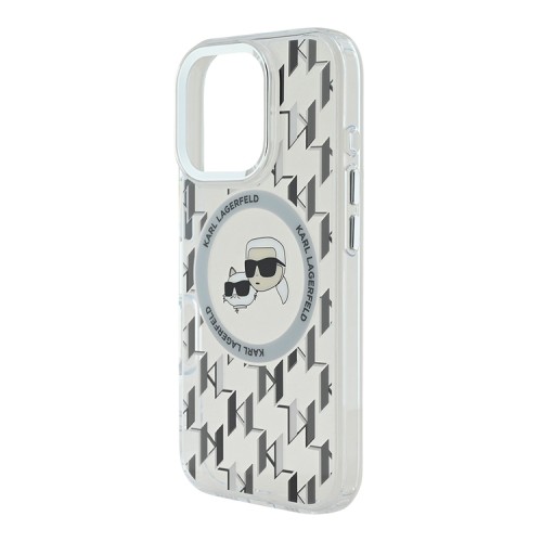 Karl Lagerfeld для iPhone 16 Pro чехол PC/TPU Monogram NFT Karl&Choupette прозрачный (MagSafe)