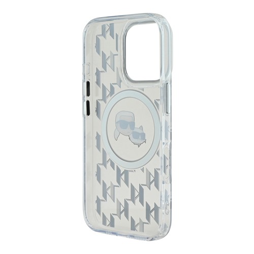 Karl Lagerfeld для iPhone 16 Pro чехол PC/TPU Monogram NFT Karl&Choupette прозрачный (MagSafe)