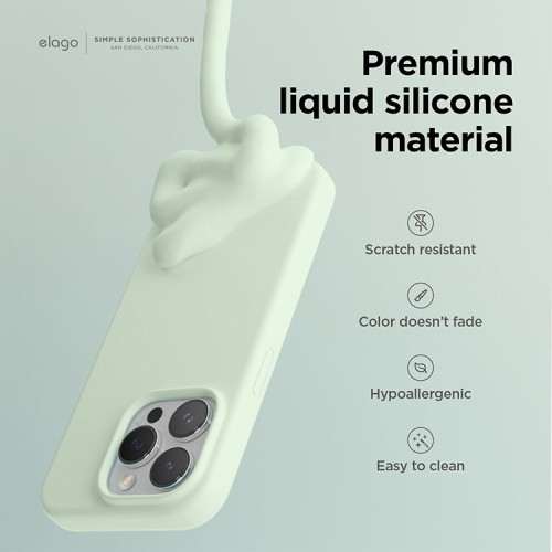 Elago для iPhone 15 Pro чехол Soft silicone (Liquid) Soft Mint