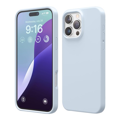 Elago для iPhone 16 Pro чехол Soft silicone (Liquid) Light Blue