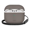 Uniq для Airpods 4 чехол Lyden Leatherette with handstrap Grey