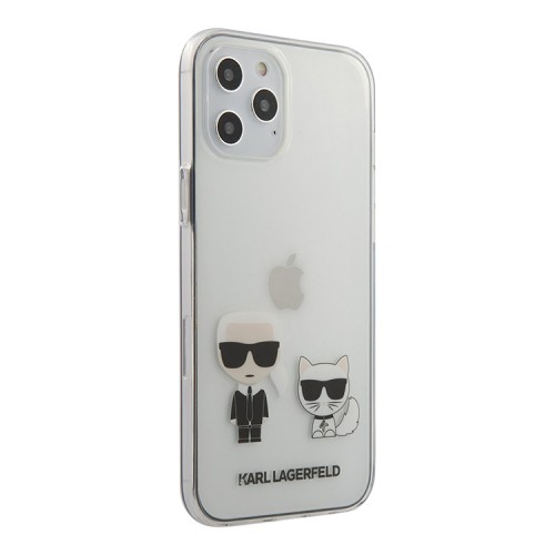 Чехол Karl Lagerfeld Ikonik Karl & Choupette Hard для iPhone 12 | 12 Pro, прозрачный
