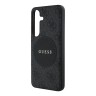 Guess для Galaxy S25 чехол PU 4G with Round Patch Metal logo Hard Black (MagSafe)
