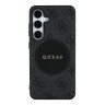 Guess для Galaxy S25 чехол PU 4G with Round Patch Metal logo Hard Black (MagSafe)