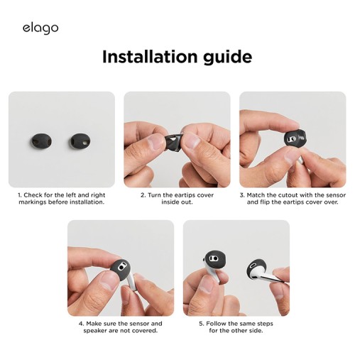 Elago для Galaxy Buds 3/3 Pro накладки на наушники Ear tips Cover Grey/White
