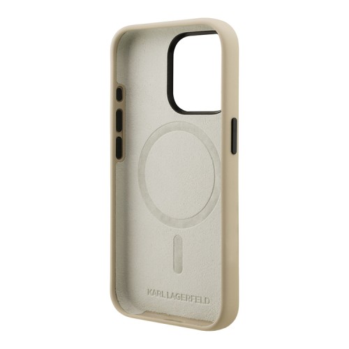 Karl Lagerfeld для iPhone 15 Pro Max чехол Liquid Silicone Sketch Karl Ikonik Brown (MagSafe)