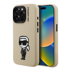 Karl Lagerfeld для iPhone 15 Pro Max чехол Liquid Silicone Sketch Karl Ikonik Brown (MagSafe)