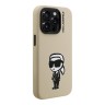 Karl Lagerfeld для iPhone 15 Pro Max чехол Liquid Silicone Sketch Karl Ikonik Brown (MagSafe)