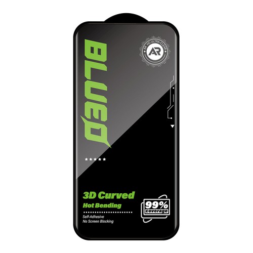 BlueO стекло для iPhone 16 Pro Max, 3D AR Curved Hot Bending Self-Adhensive Anti-Ref Black (+instal)