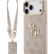 Guess для iPhone 17 Pro Max чехол Crossbody PU 4G Big metal logo Gold camera Hard + Strap Pink