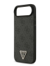 Guess для iPhone Air чехол PU 4G Triangle Diamond metal logo Hard Black (MagSafe)