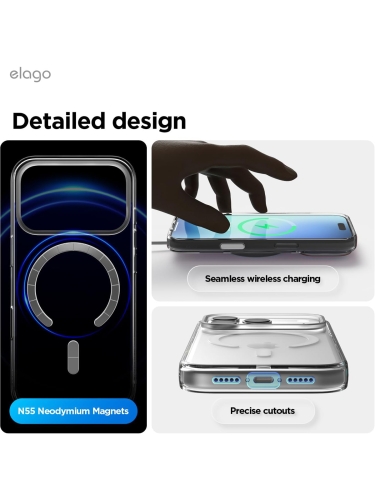 Elago для iPhone 17 Pro чехол Magnetic HYBRID (pc/tpu) Clear (MagSafe)