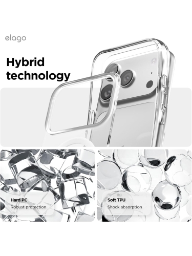 Elago для iPhone 17 Pro чехол Magnetic HYBRID (pc/tpu) Clear (MagSafe)