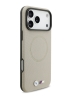 BMW для iPhone 17 Pro чехол M-series PU Full Wrapped Metal logo & Cam Hard Grey (MagSafe)