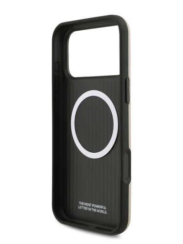 BMW для iPhone 17 Pro чехол M-series PU Full Wrapped Metal logo & Cam Hard Grey (MagSafe)