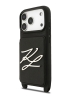 Karl Lagerfeld для iPhone 17 Pro Max чехол Crossbody cardslot PU Saffiano Autograph Hard Black
