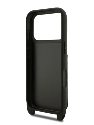 Karl Lagerfeld для iPhone 17 Pro Max чехол Crossbody cardslot PU Saffiano Autograph Hard Black