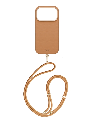 Uniq для iPhone 17 Pro чехол COEHL Strap series Mirelle Pecan Brown (MagSafe)