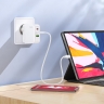 HOCO сетевое зарядное устройство C115A Header GaN charger three-port Dual Type-C PD65W + USB-A QC3.0 White