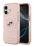 Karl Lagerfeld для iPhone 17 чехол IML NFT Karl&Choup Head on logo Metal Cam Hard Pink (MagSafe)