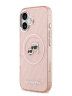 Karl Lagerfeld для iPhone 17 чехол IML NFT Karl&Choup Head on logo Metal Cam Hard Pink (MagSafe)