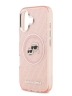 Karl Lagerfeld для iPhone 17 чехол IML NFT Karl&Choup Head on logo Metal Cam Hard Pink (MagSafe)