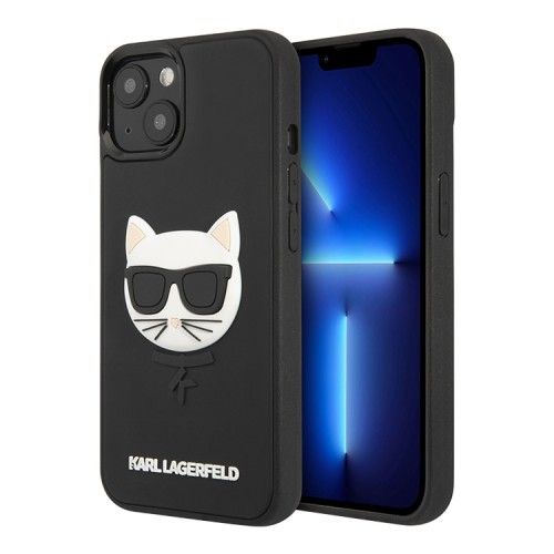 Karl Lagerfeld 3D Rubber Choupette's head Hard чехол для iPhone 13 mini, черный