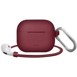 Чехол Uniq Vencer Silicone case +carabin and strap для AirPods 3 (2021), красный