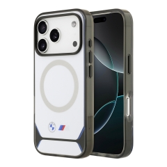 BMW для iPhone 17 Pro Max чехол M-series IML Metal camera Double logo Hard White (MagSafe)