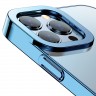 Чехол Baseus Glitter Case PC with metal armor для iPhone 13 Pro, синяя рамка