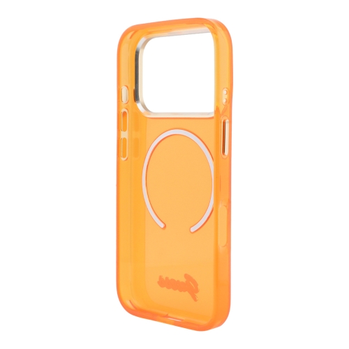 Guess для iPhone 17 Pro чехол IML Script Metal logo and Camera Hard Orange (MagSafe)