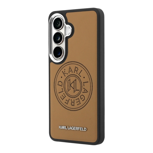 Karl Lagerfeld для Galaxy S26+ чехол PU Perforated Round logo Metal camera Hard Brown (MagSafe)