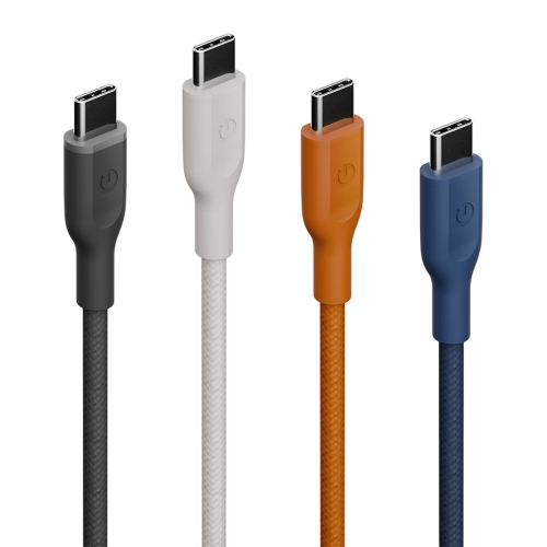 Energea Кабель FLOW 60 USB-C to USB-C PD60W 3A 480Mbps Nanoweave Orange 1.5m